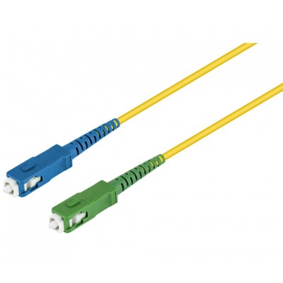 Cable para fibra óptica de datos SC/APC-SC/UPC, Monomodo 9/125 Simplex, libre de halógenos 1 metro