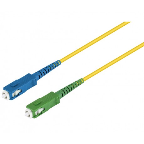 Cable para fibra óptica de datos SC/APC-SC/UPC, Monomodo 9/125 Simplex, libre de halógenos 1 metro