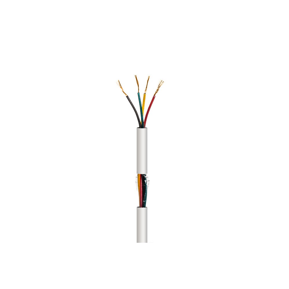 Rollo de cable telefónico redondo 4 hilos 100m, Blanco - WIR9141 Rollo de cable telefónico redondo 4 hilos 100m, Blanco - WIR9141