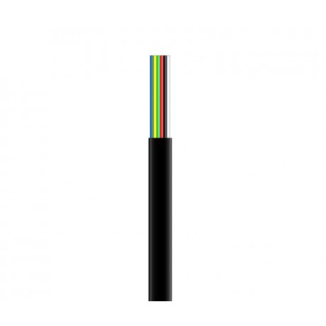 Rollo de cable telefónico plano, negro, 6 hilos, 100m - WIR9037