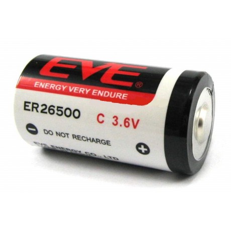 ER26500, Pila de litio, Tipo "C/R14", 26X50MM, 3.6V, 8.5AH