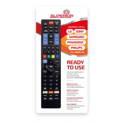 Mando Universal Preprogramado para Televisores LG, Samsung, Sony, Philips y Panasonic Smart extendido