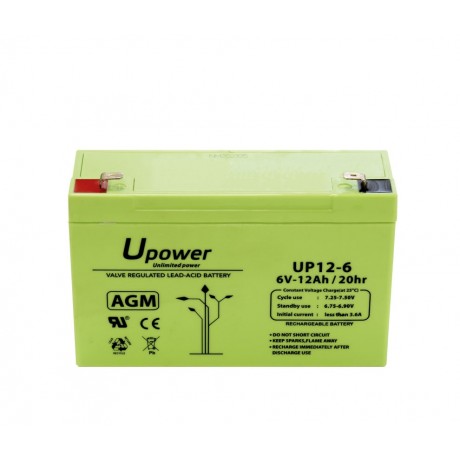 Batería de plomo 6,0V/12Ah BAT304 (150,0x94,0x50,0mm)