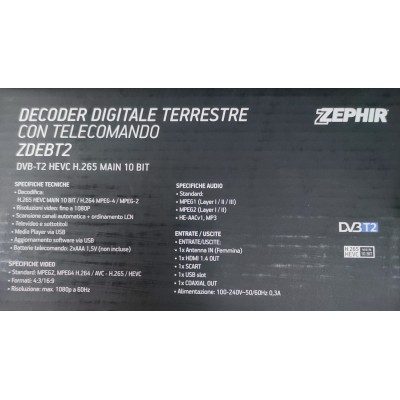 SINTONIZADOR DIGITAL TERRESTRE DVBT2 - ZDEBT2,TDT ALTA DEFINICIÓN, TDT2,TDT 1080,