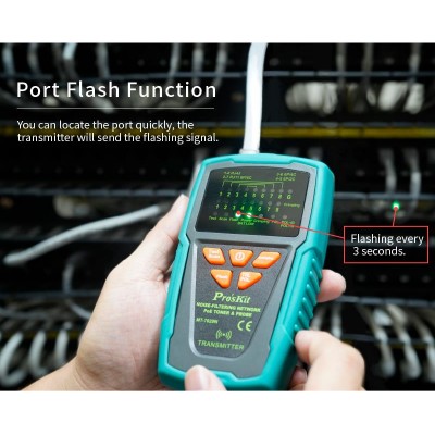 MT-7029N Tester de redes, PoE y localizador de cables por tono de Proskit