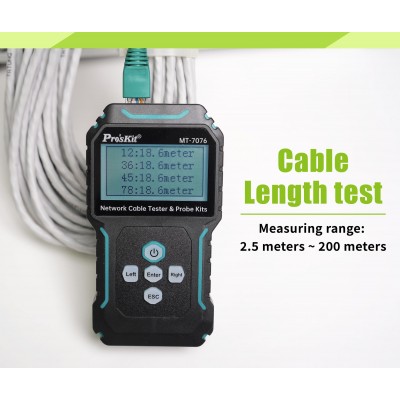 MT-7076 Tester de conexiones, rastreador y longitud de cables de red de Proskit