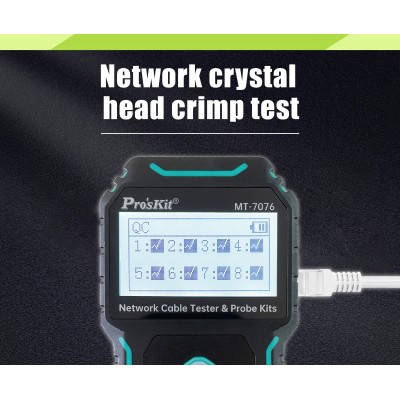 MT-7076 Tester de conexiones, rastreador y longitud de cables de red de Proskit
