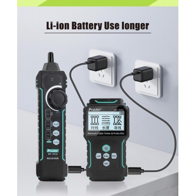 MT-7076 Tester de conexiones, rastreador y longitud de cables de red de Proskit