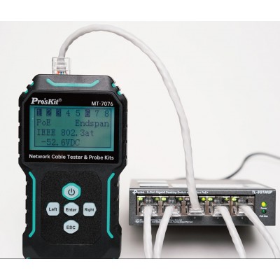 MT-7076 Tester de conexiones, rastreador y longitud de cables de red de Proskit
