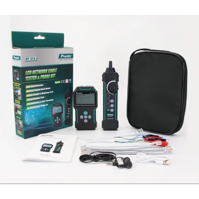 MT-7076 Tester de conexiones, rastreador y longitud de cables de red de Proskit