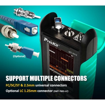 MT-7612F Analizador de fibra óptica digital, OTDR, OPM, VFL. de Proskit
