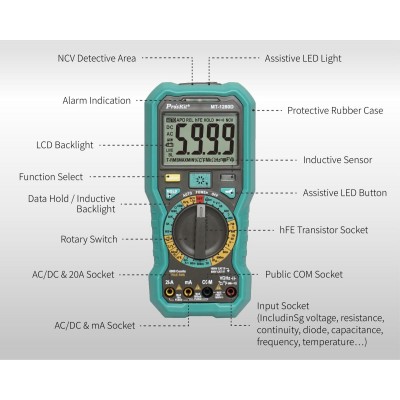 MT-1280D Multímetro digital True RMS 3 5/6 dígitos CAT IV 600V de Proskit
