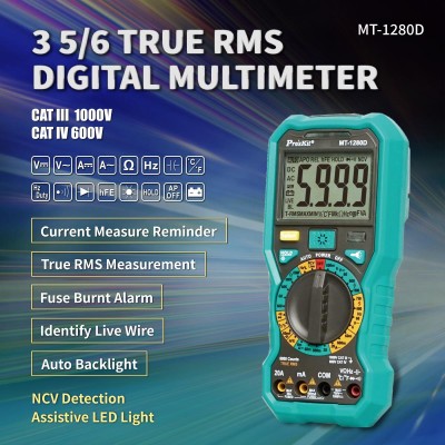 MT-1280D Multímetro digital True RMS 3 5/6 dígitos CAT IV 600V de Proskit