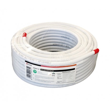 Rollo de cable coaxial de antena blanco 6,8mm 20m - WIR9057-20