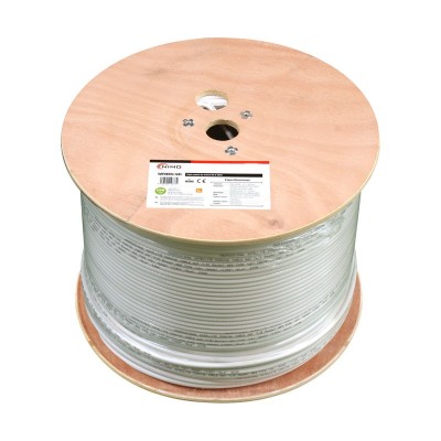 WIR9059-500 - Carrete de cable coaxial de antena blanco, 500m