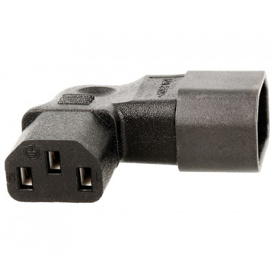 Adaptador red macho IEC C14 a hembra IEC C13 acodado (5 unidades)