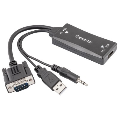 Adaptador Conversor de video VGA + audio Jack 3,5mm a HDMI - WIR940