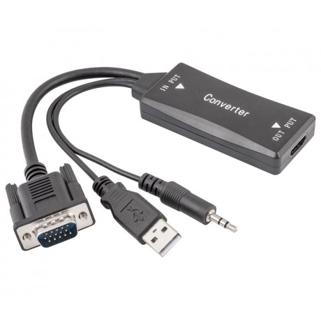 Adaptador Conversor de video VGA + audio Jack 3,5mm a HDMI - WIR940