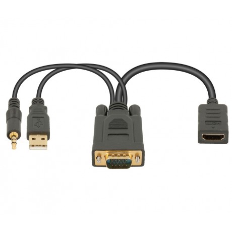 Adaptador Conversor de HDMI a vídeo VGA + audio Jack 3,5mm