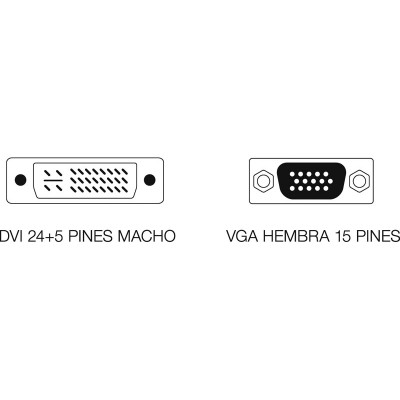 Adaptador DVI-I hembra a VGA macho (5 unidades)