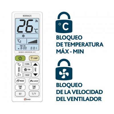 Mando Universal para Spliter, de ventana o consolas de Aire Acondicionado