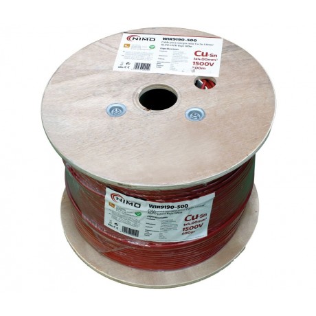 Cable para conexión de Placas Solares Cu-Sn 4mm² Doble capa XLPO Rojo 500m