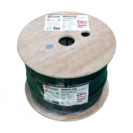 Cable para energía solar Cu-Sn 4mm² Doble capa XLPO Negro 500m