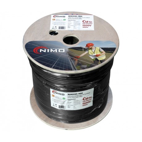 Cable para conexión de Placas Solares Cu-Sn 6.0mm2 Doble capa XLPO Negro 500m