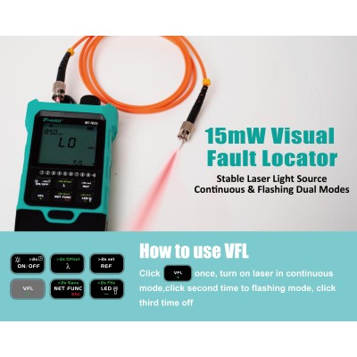 MT-7625 Tester fibra óptica, redes y localiza cables por tono