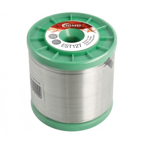 Hilo de estaño Tri-Metal sin plomo 1.0mm 96.5% Sn, 3.0 Ag, 0.5% Cu, Flux 2% FS - EST127