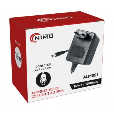 Alimentador Corriente Alterna 16Vca/1000mA 220Vca ALM091