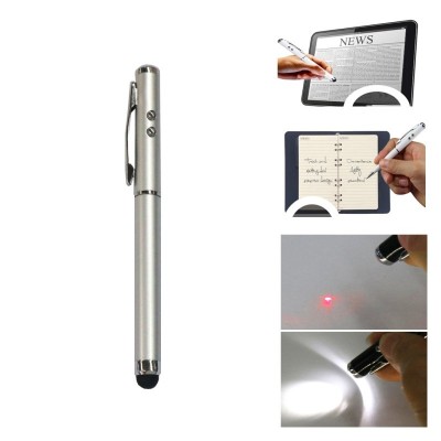 Puntero Stylus COOL Universal Laser Plateado Blanco