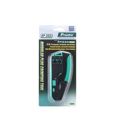 CP-333 Crimpadora y pelacables para conectores modulares RJ-45 y RJ-11/12 de Proskit