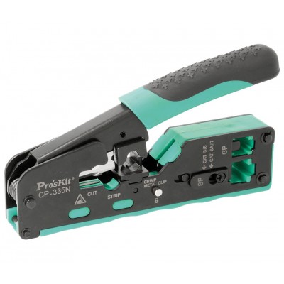 CP-335N Crimpadora modular para conectores RJ11/12 y RJ45 Cat.7/6/5 de Proskit