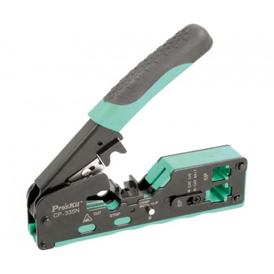 CP-335N Crimpadora modular para conectores RJ11/12 y RJ45 Cat.7/6/5 de Proskit