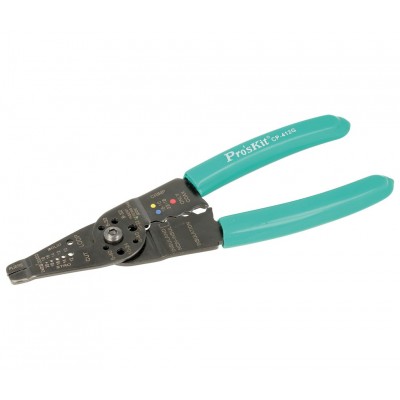 CP-412G Tenaza Crimpadora, Pela, Corta Cables y Tornillos para Terminales aislados y no aislados de Proskit