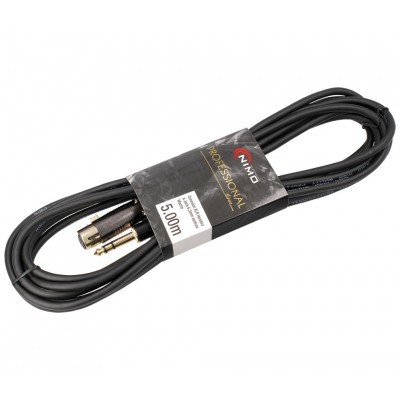 Conexión Profesional XLR-Canon hembra a Jack macho estéreo 6,3mm 5.00m - WIR393