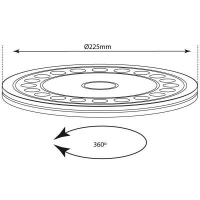 80-0060.10 Soporte para televisión giratoria de mesa Ø:255MM-22MM-50KG-360º