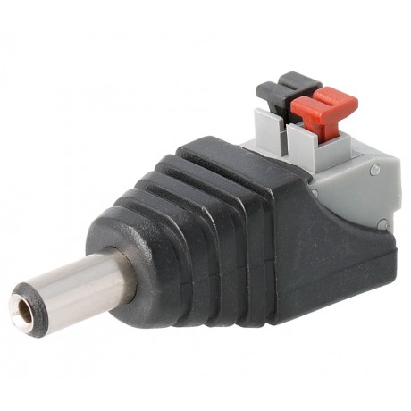 Jack hueco hembra aérea 5,5x2,1mm, con clema de presión (bolsa 5 unidades) - CON915