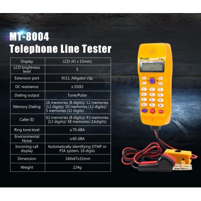 MT-8004 Teléfono Comprobador para Pruebas de líneas telefónicas de Proskit