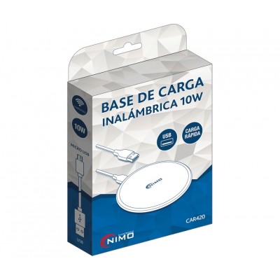 Cargador inalámbrico 10W para móviles iPhone, Samsung, Google, Xiaomi, Oppo - CAR420