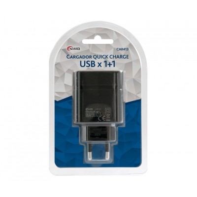Cargador USB-A x2 Power Delivery 2 puertos - CAR413