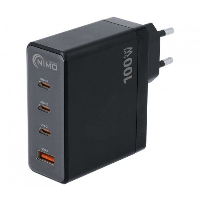 CAR429 - Cargador rápido 3xUSB Tipo-C + USB-A PD 100W GaN