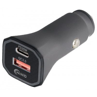 CAR431 - Cargador rápido de coche 12/24V USB-C PD + USB-A QC3.0