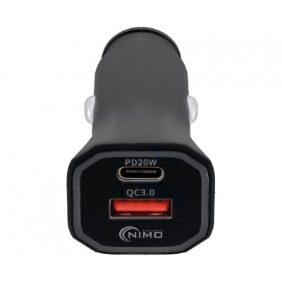 CAR431 - Cargador rápido de coche 12/24V USB-C PD + USB-A QC3.0