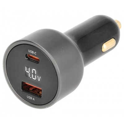 Cargador rápido de coche 12/24V USB-C + USB-A PD 65W GaN - CAR430