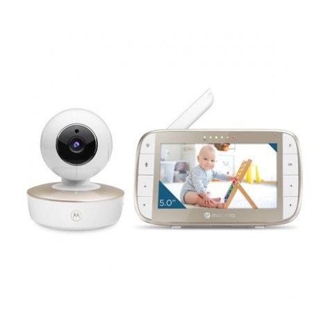 Vigila bebes con Cámara - Visión Nocturna - Bidireccional - Pantalla 5" - Sensor de Temperatura - Motorola Nursery VM50G