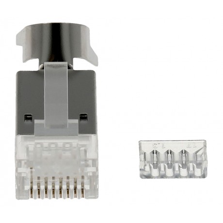 CON731 - Conector RJ45 Cat.6 FTP macho con grapa abrazadera