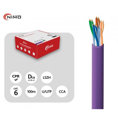 Cable para Datos UTP Cat.6 interior libre de Halógenos LSZH 100m, Carrete en Caja - WIR9068