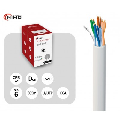 Cable para Datos Cat.6 UTP rígido interior AGW LSZH 305m Caja - WIR9029